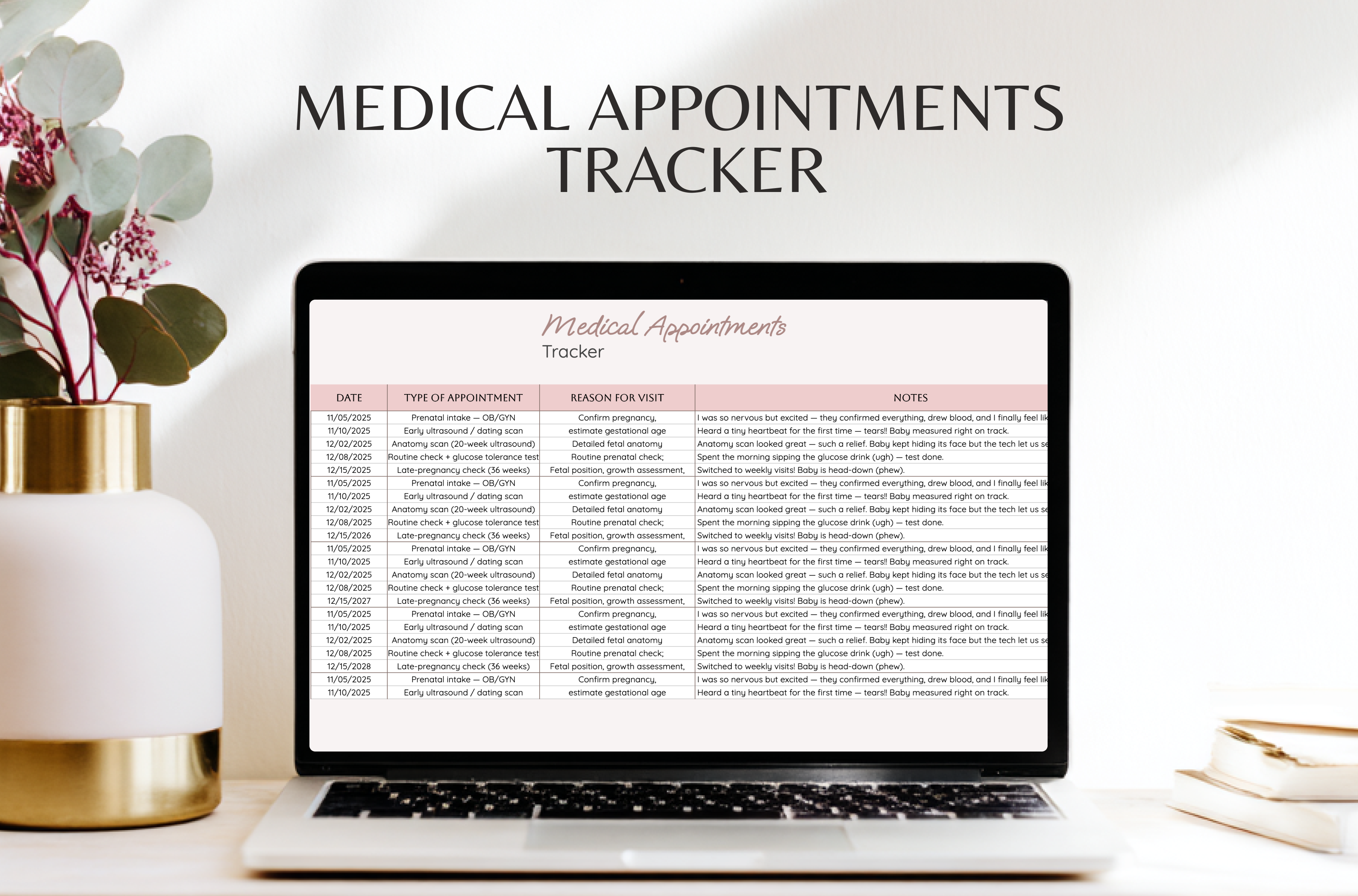 Medical appointments tracker example