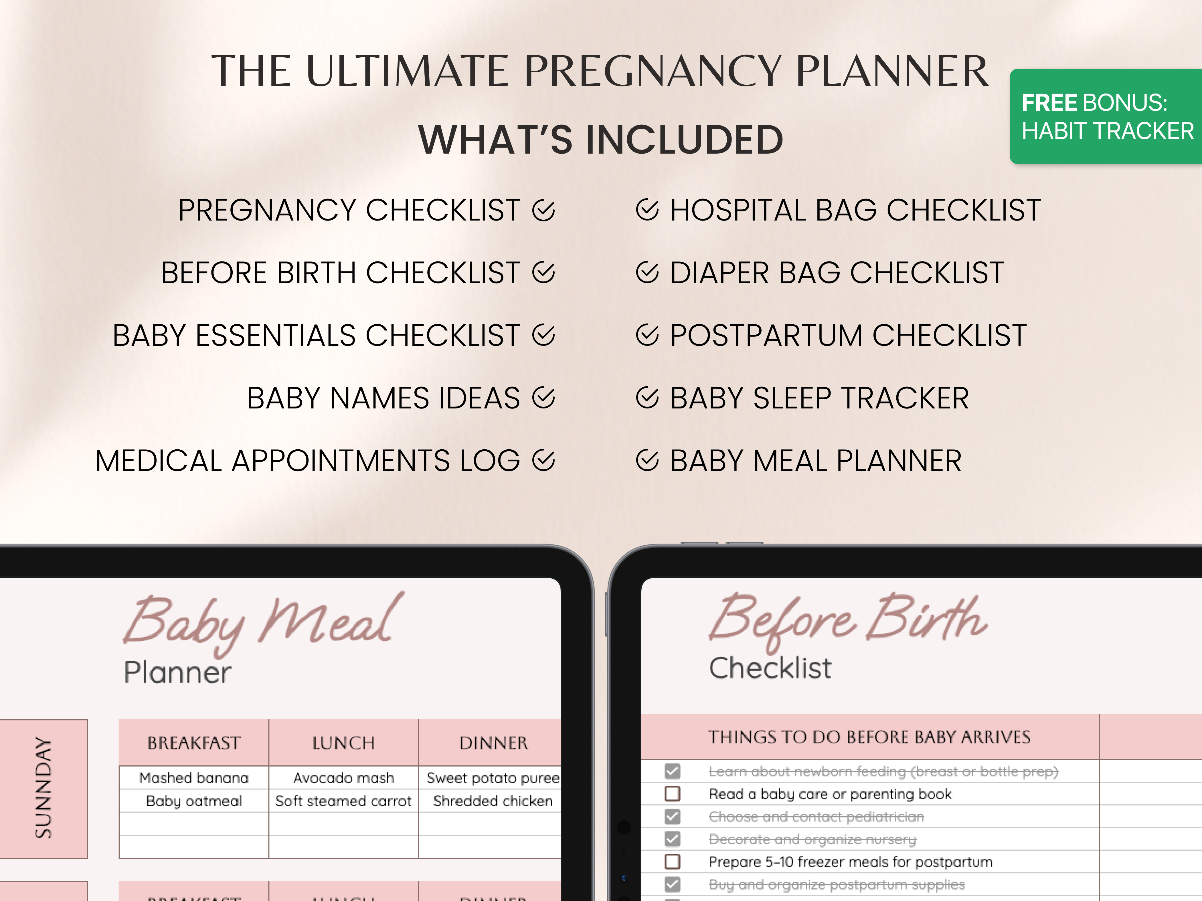 Pregnancy Planner - What's Included
